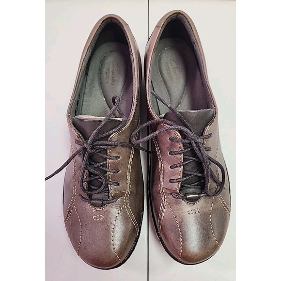 Clarks Shoes - Clarks Ashland Pearl Oxford Brown Leather Lace Up Size 8.5M Womens EUC 26102777